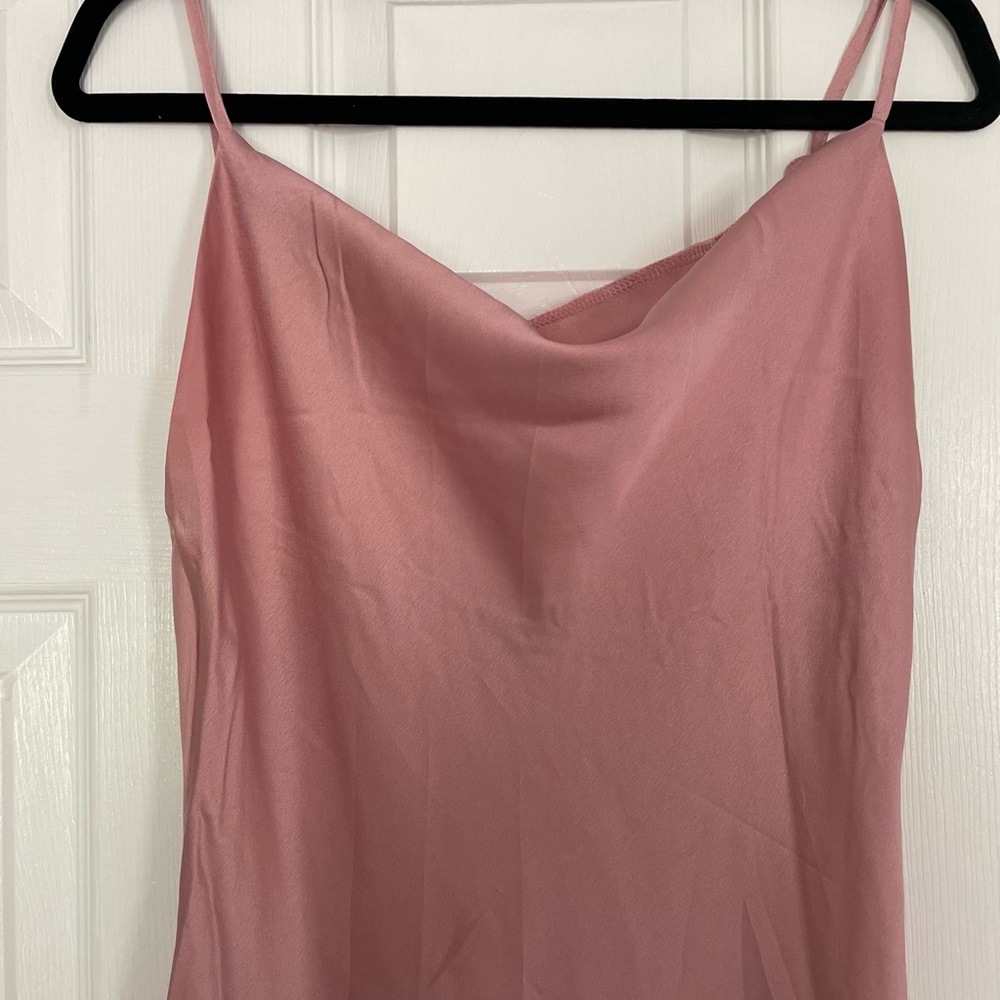 Long silk dress with a romantic slit
